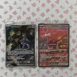 Pokemon TCG Sealed Mewtwo & Mew ex Foil SVP 052 053 English Card Lot - Image 1