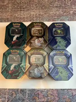 Pokemon TCG Triple Whammy Tyranitar, Darkrai, Slaking Tins (6x) SEALED 2 of each - Image 1