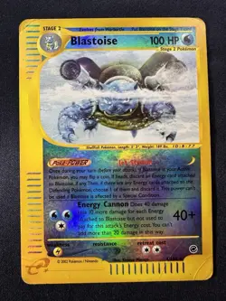 2002 POKEMON EXPEDITION SET #4/165 BLASTOISE REVERSE HOLO RARE MP - Image 1