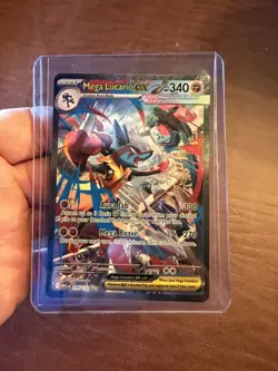 Mega Lucario EX Full Art Holo 340 HP 179/132 Me01 Mega Evolution Pokemon TCG - Image 1