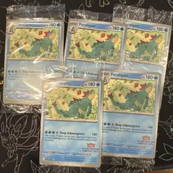 Pokemon Illustration Contest 2024 Promo Set Of Feraligatr Pikachu Toxtricity - Image 1