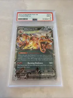Pokemon SV: Paldean Fates Charizard ex 054/091 Rare Holo PSA 9 - Image 1