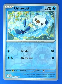 SV: White Flare Oshawott #021/086 REVERSE HOLO POKEMON CARD Common - Image 1