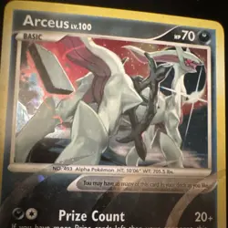 Pokemon TCG Arceus Lv.100 AR1 Arceus Holo Rare Basic 70 HP Prize Card 2009 - Image 3