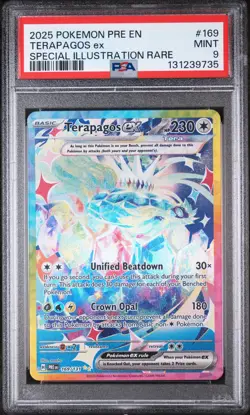 Terapagos Ex Pokemon Pre En-Prismatic Evolutions 169 NM PSA 9 - Image 1