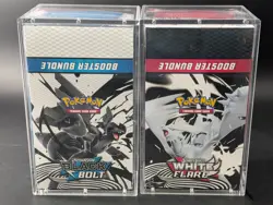2x Pokemon Black Bolt White Flare Sealed Booster Bundle Display Case W/Acrylic - Image 1