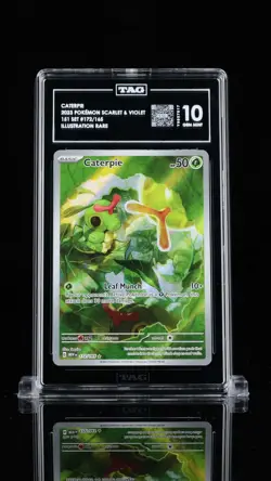 2023 Pokemon 151 Caterpie #172/165 Illustration Rare TAG 10 Gem Mint - Image 1