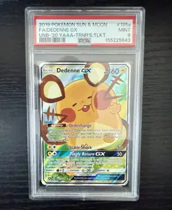 2019 Pokemon SM Unbroken Bonds Dedenne GX Promos Full Art #195a /214 - Image 1