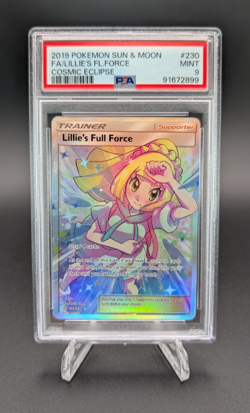 Lillie's Full Force 2019 Pokemon Sun & Moon Cosmic Eclipse Full Art #230 PSA 9 - Image 1