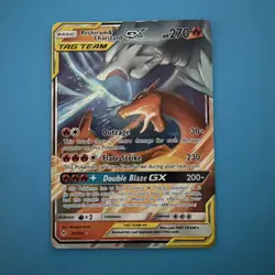 Pokemon Reshiram & Charizard GX Holo Card 20/214 Unbroken Bonds - Image 1