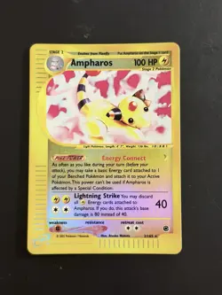 2002 Pokemon Ampharos 2/165 Reverse Holo Eng Expedition Nm World Ship - Image 1
