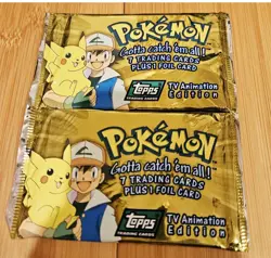 2 Pokemon Topps Trading Cards TV Animation Edition Series 1 Factory Sealed green - Image 1