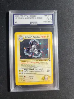 2000 Pokemon Gym Heroes Lt. Surge’s Magneton Holo #8, graded AGS 8.5 NM-MT+. - Image 1