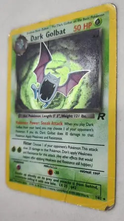 Pokemon Dark Golbat (7/82) Team Rocket DMG HOLO - Image 3