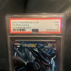 Pokemon 2013 B&W Plasma Blast #99 Full Art Dialga EX PSA 5 - Image 2