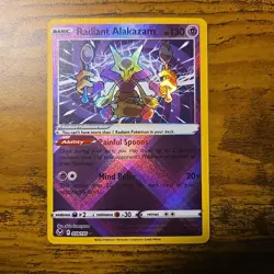 Radiant Alakazam 059/195 Swsh12: Sword & Shield - Silver Tempest Holo Pokemon NM - Image 1