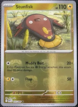 Stunfisk (Master Ball Pattern) 035/086 Sv: White Flare Holo - Pokemon Card - Image 1