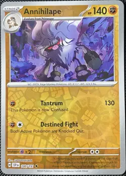 Annihilape 100/191 Sv08: Surging Sparks Reverse Holo - Pokemon Card - Image 1