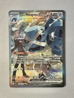 Pokemon Steven's Metagross EX Full Art Rare Holo Card 289/217 340 HP ASC Set - Image 1