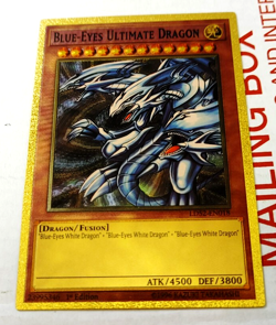 Gold Foil Blue-Eyes Ultimate Dragon Custom Fan Made Trading Card YuGiOh - Image 1