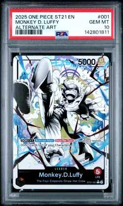 Monkey D. Luffy PSA 10 English One Piece ST21-001 Gear 5 2025 Alternate Art - Image 1