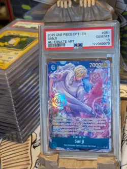 2025 One Piece OP11-051 Sanji Alternate Art SR PSA 10 Gem Mint - Vinsmoke/Straw - Image 1