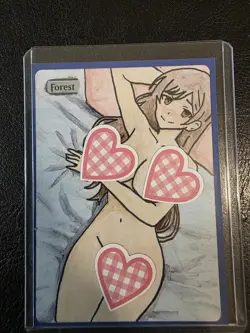 Magic MTG Altered Forest / Land Card | Original Hand Drawn & Color Anime Girl - Image 1