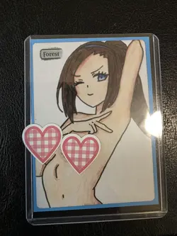Magic MTG Altered Forest / Land Card | Original Hand Drawn & Color Anime Girl - Image 1
