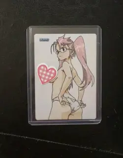 Magic MTG Altered Island / Land Card | Original Hand Painted & Color Anime Girl - Image 1