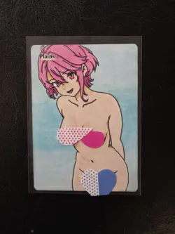 Magic MTG Altered Plains / Land Card | Hand Painted & Color Anime Girl - Image 1