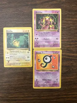 Pokemon Black Star Promo Mewtwo Pikachu Unown J Pokemon Card TCG - Image 1