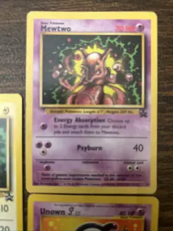 Pokemon Black Star Promo Mewtwo Pikachu Unown J Pokemon Card TCG - Image 3