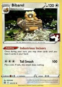 Bibarel 121/172 Rare Prize Pack Series Cards Pokemon Cosmo Holo Near Mint - Image 1