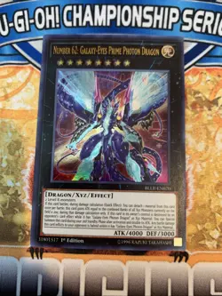 Yugioh Number 62: Galaxy-Eyes Prime Photon Dragon BLLR EN070 1st Edition NM - Image 1