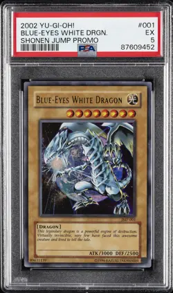 2002 YU-GI-OH! SHONEN JUMP PROMO #001 BLUE-EYES WHITE DRAGON PSA 5 - Image 1