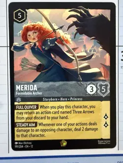 Disney Lorcana NEW wilds unknown LEGENDARY Merida - Formidable Archer 191/204 - Image 1