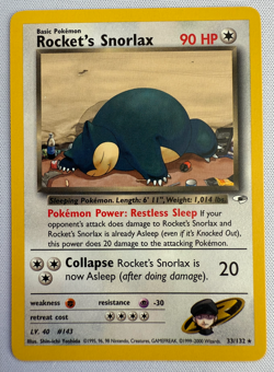 Rocket's Snorlax 33/132 Gym Heroes Regular Rare Vintage Pokemon Card - Image 2
