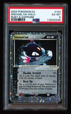 2003 POKEMON EX RUBY & SAPPHIRE #103 SNEASEL EX PSA 6 - Image 1