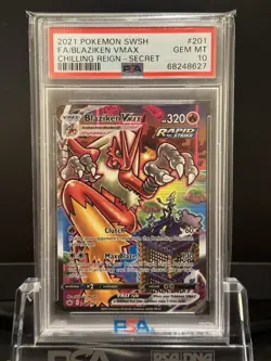 Pokemon 2021 Blaziken VMAX 201/198 Alt Art Chilling Reign GEM MINT PSA 10 - Image 1