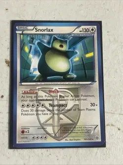 Snorlax (Team Plasma) 101/135 MP Plasma Storm Regular Pokemon Card Moderate Play - Image 1