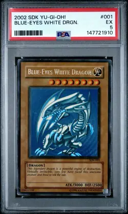Blue-Eyes White Dragon SDK-001 Starter Deck Kaiba 2002 Yugioh - PSA 5 - Image 1