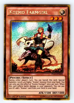 Yugioh Kozmo Farmgirl PGL3-EN024 Gold Secret Rare - NM 💎 - Image 1