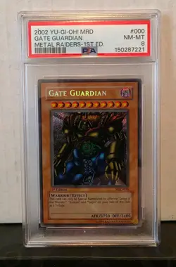 Yugioh PSA 8 Gate Guardian MRD-000 1st Edition METAL RAIDERS - Image 1