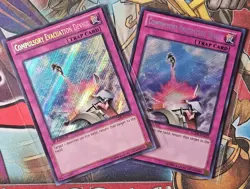 Yu-Gi-Oh! TCG 2x Compulsory Evacuation Device LCJW EN295 1st Edition Secret Rare - Image 1