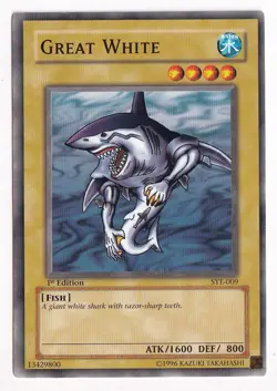 Yu-Gi-Oh! Great White Common SYE-009 Damaged 1st Edition - Image 1