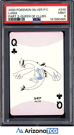 Pokemon 2000 Lugia 249 Queen Of Clubs Silver Playing Card Japanese PSA 9 - Image 1