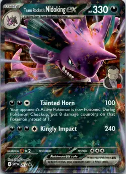 Team Rocket's Nidoking ex 217 SV: Scarlet & Violet Promo Cards NM - Image 1