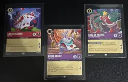 Disney Lorcana Alice in Wonderland Theme 3 Card Lot White Rabbit/King of Hearts - Image 1