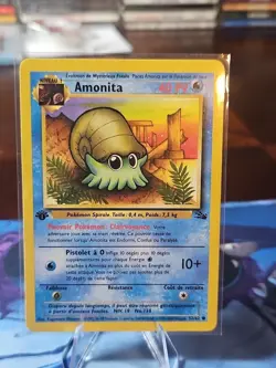 French Pokemon Card 1st Edition Amonita Fossil Set 52/62 Omanyte - LP - Image 1