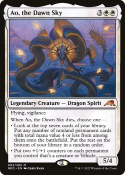 Ao, the Dawn Sky 2 Mythic Kamigawa: Neon Dynasty Foil Near Mint - Image 1